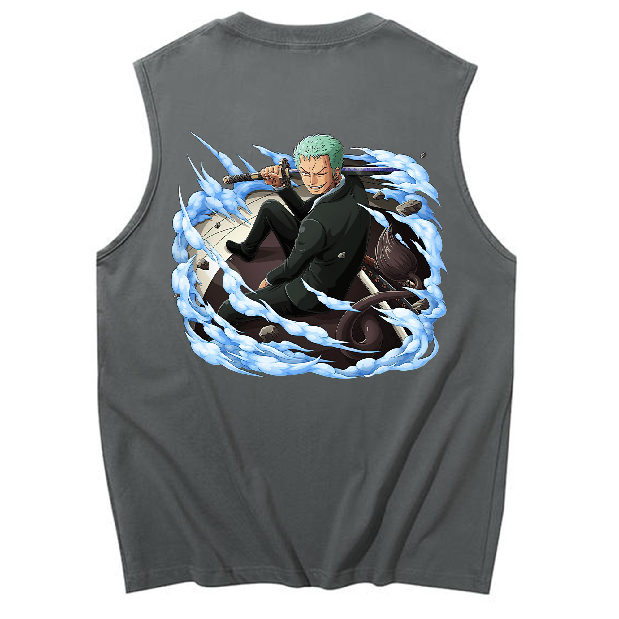 ワンピース ロロノア・ゾロ ONE PIECE Roronoa Zoro コットン100％タンクトップ（背面プリント）